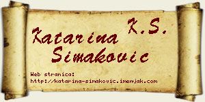 Katarina Simaković vizit kartica